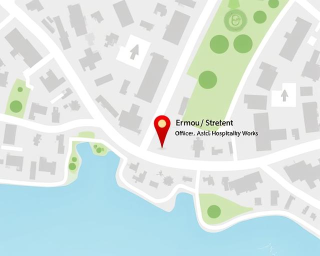 Χάρτης που δείχνει την τοποθεσία των γραφείων της Astia Hospitality Works στην οδό Ερμού στην Αθήνα